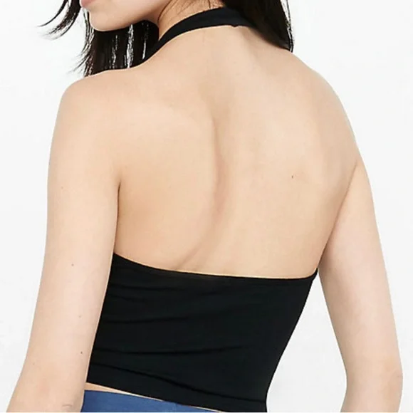 Express One Eleven Halter Top in White - Picture 2 of 6